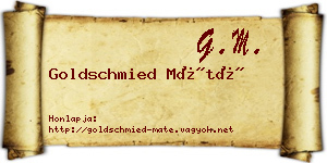 Goldschmied Máté névjegykártya